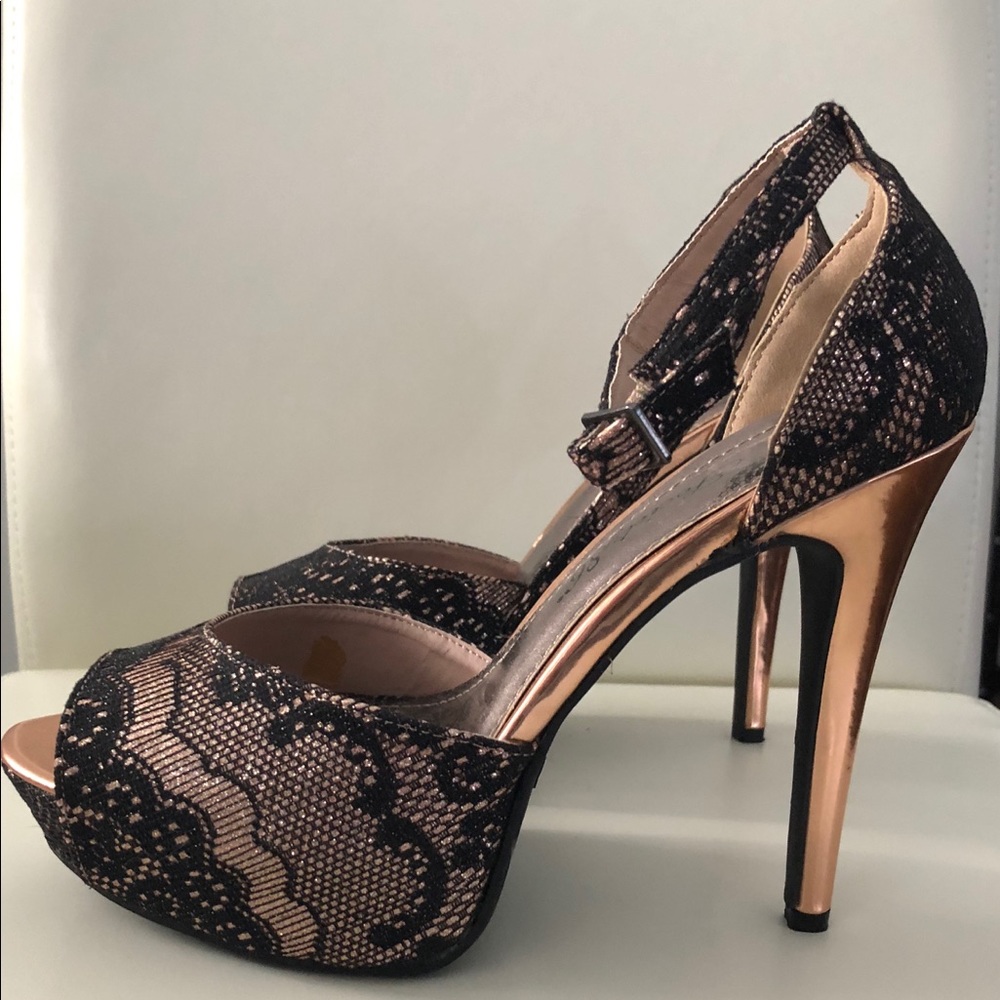 Society 86 Platform Stiletto Shoes (rose gold)